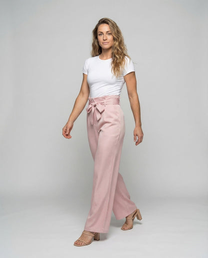 Pantaloni Donna Vita Alta con Cintura Regolabile - Brentozzi