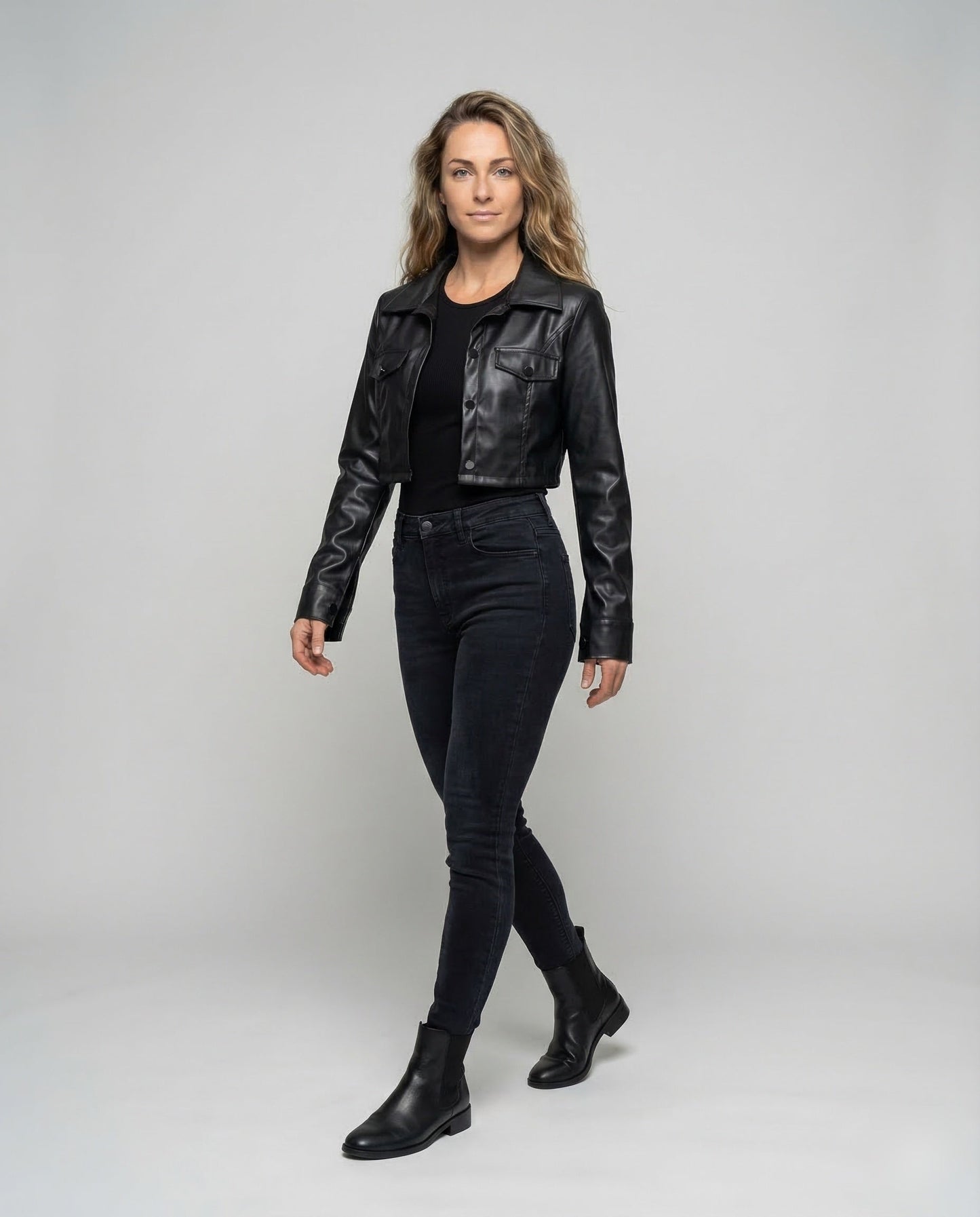 Giacca Donna in Pelle Corto Stile Camicia - Brentozzi