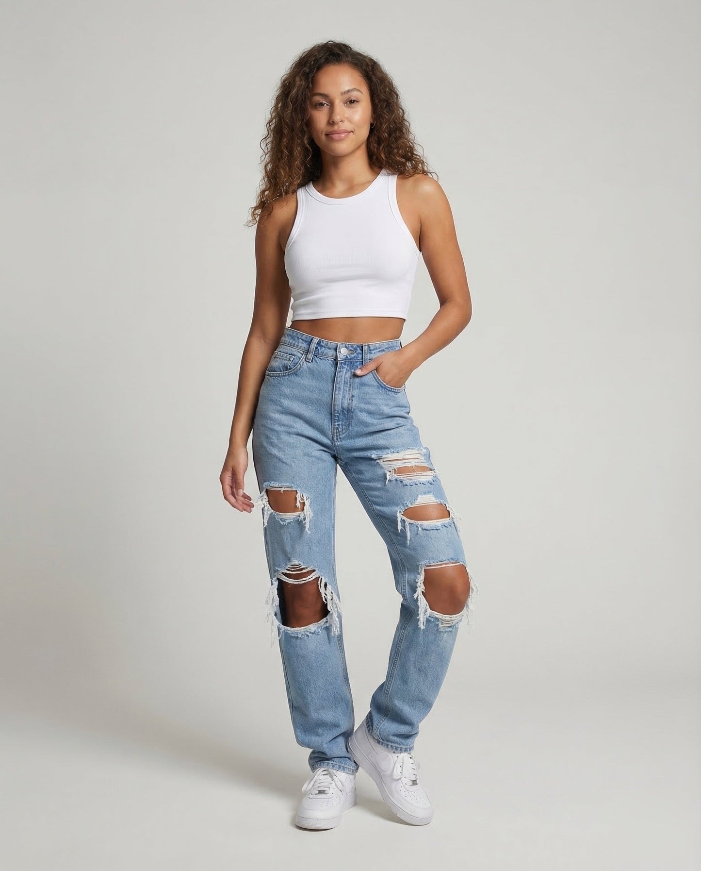 Jeans Baggy Donna Vita Alta Ampia - Brentozzi