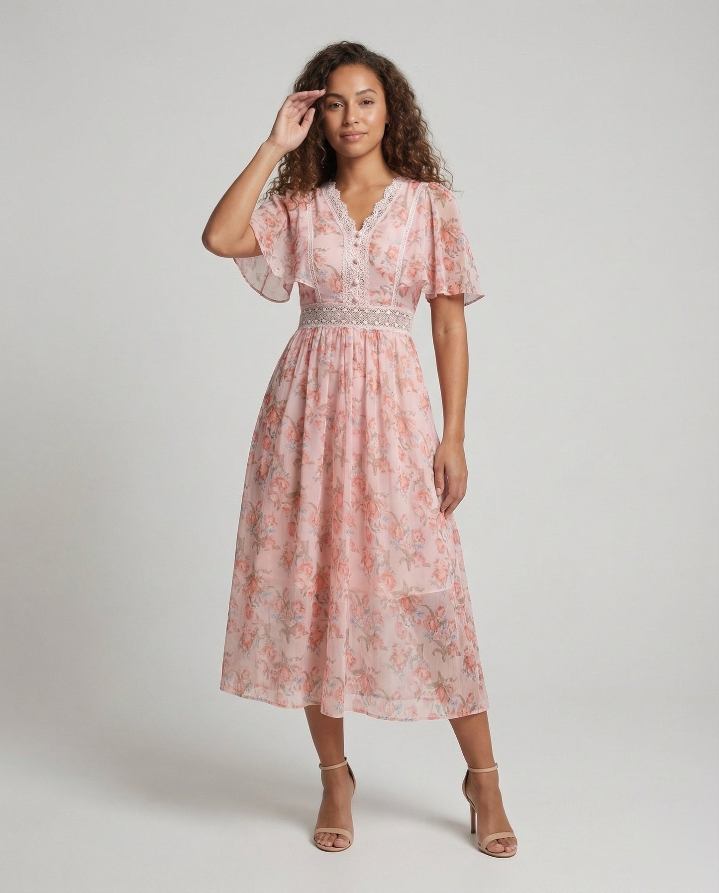 Abito Donna in Chiffon Scollo a V - Brentozzi