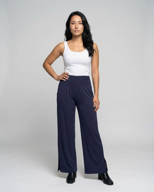 Pantaloni Yoga Donna Taglio Largo Spacco - Brentozzi
