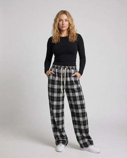 Pantaloni Donna Tempo Libero Fantasia Quadri Regular - Brentozzi