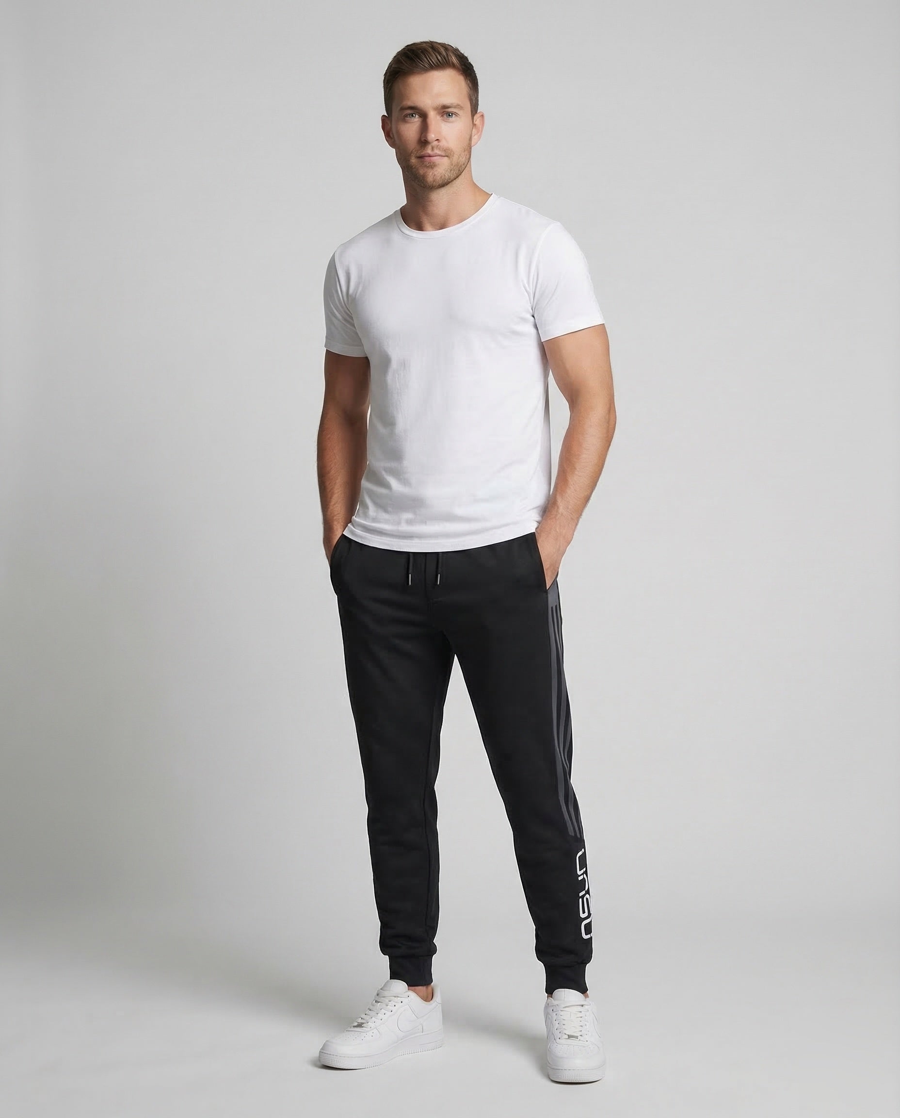 Pantaloni Sportivi Uomo con Strisce Vestibilità Regolare - Brentozzi