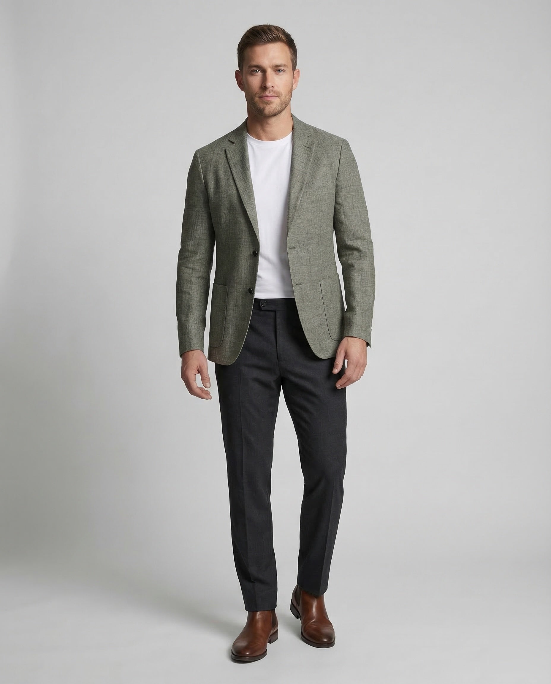 Giacca Uomo in Misto Lino Stile City - Brentozzi