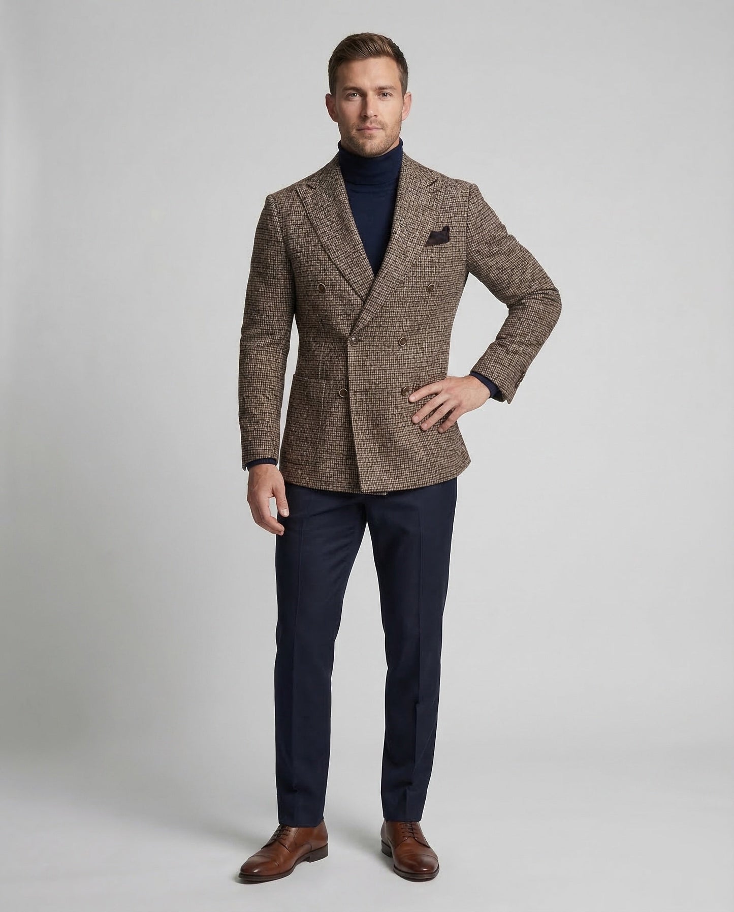 Blazer Uomo Quadri Doppio Petto Classico - Brentozzi