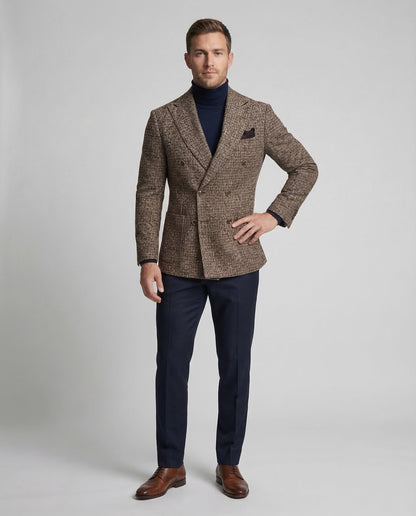 Blazer Uomo Quadri Doppio Petto Classico - Brentozzi