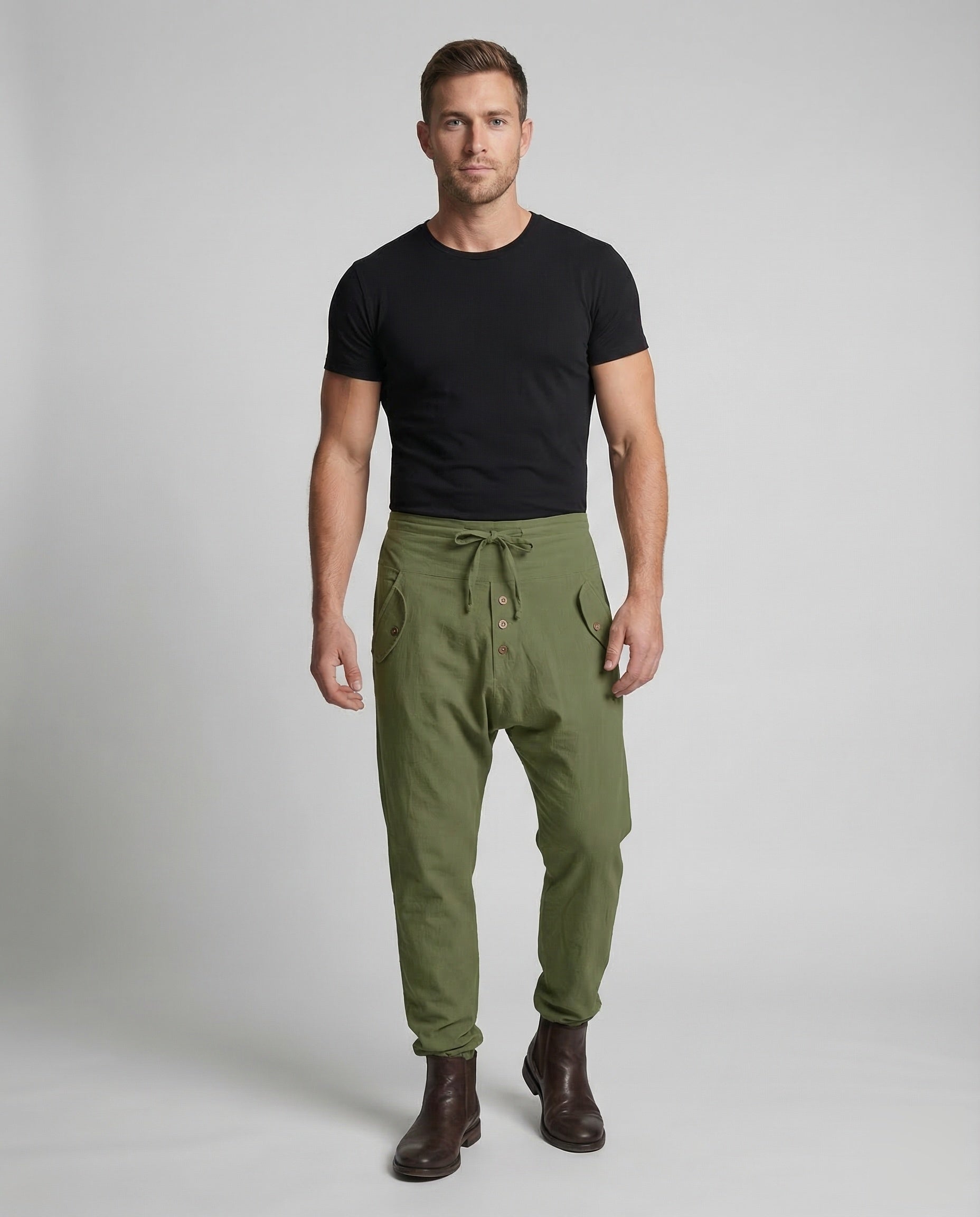 Pantaloni Harem Uomo Taglio Basso Comodi - Brentozzi