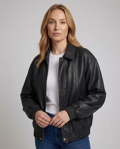 Giacca Donna in Ecopelle Colletto Camicia - Brentozzi