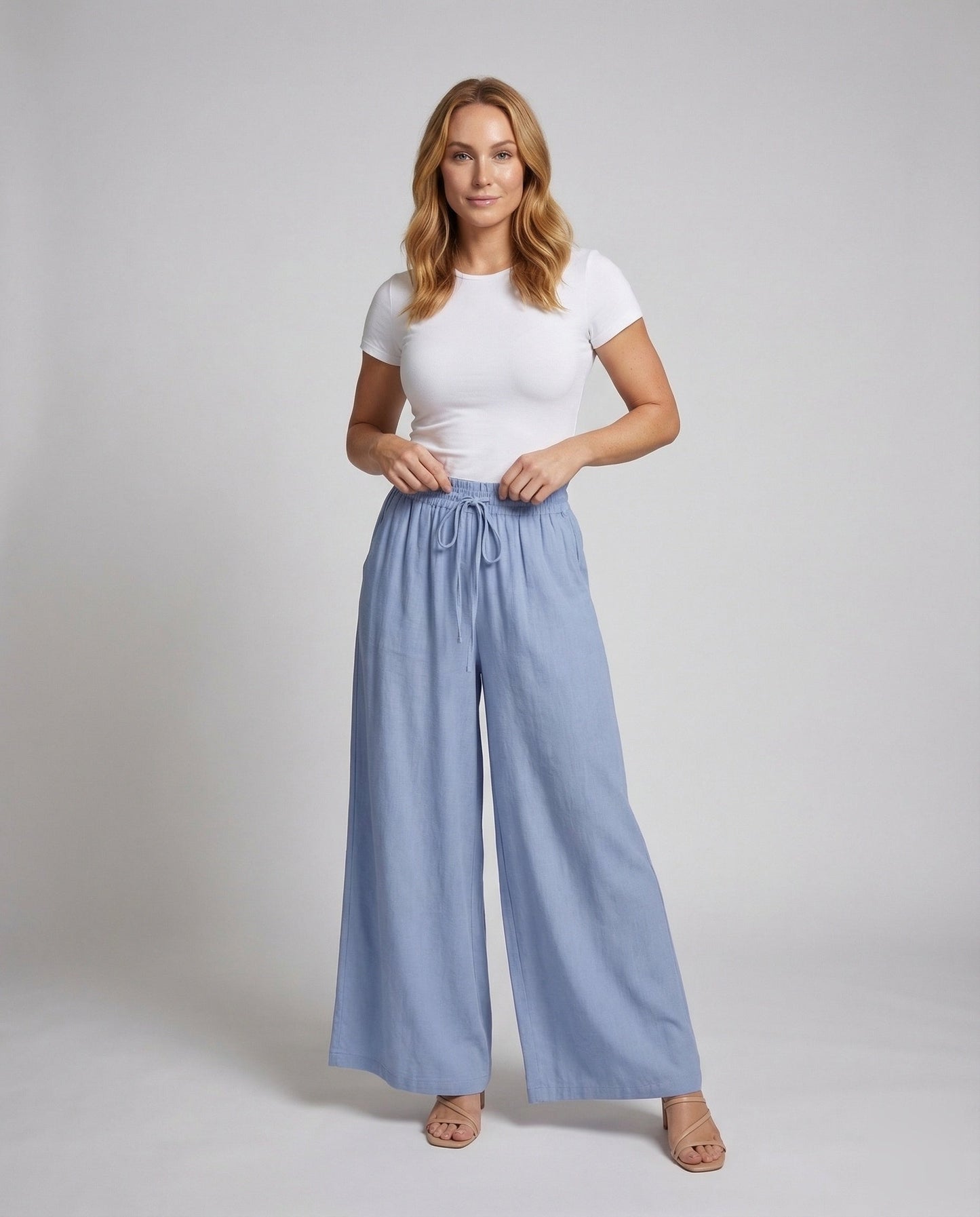 Pantaloni Palazzo Donna Vita Elastica Comodi - Brentozzi