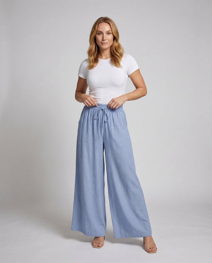 Pantaloni Palazzo Donna Vita Elastica Comodi - Brentozzi