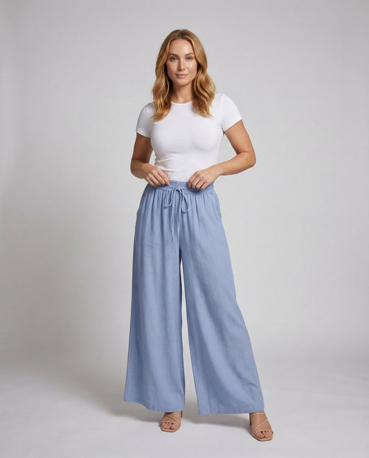 Pantaloni Palazzo Donna Vita Elastica Comodi - Brentozzi