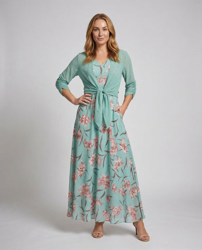 Abito Maxi Donna in Chiffon Floreale - Brentozzi