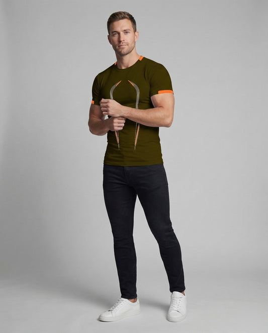 Maglietta Fitness Uomo Tessuto Traspirante Stile Grafico - Brentozzi