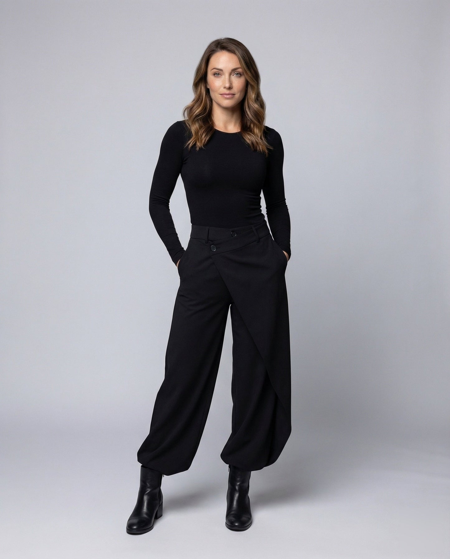 Pantaloni Donna a Vita Alta Ampia Vestibilità - Brentozzi