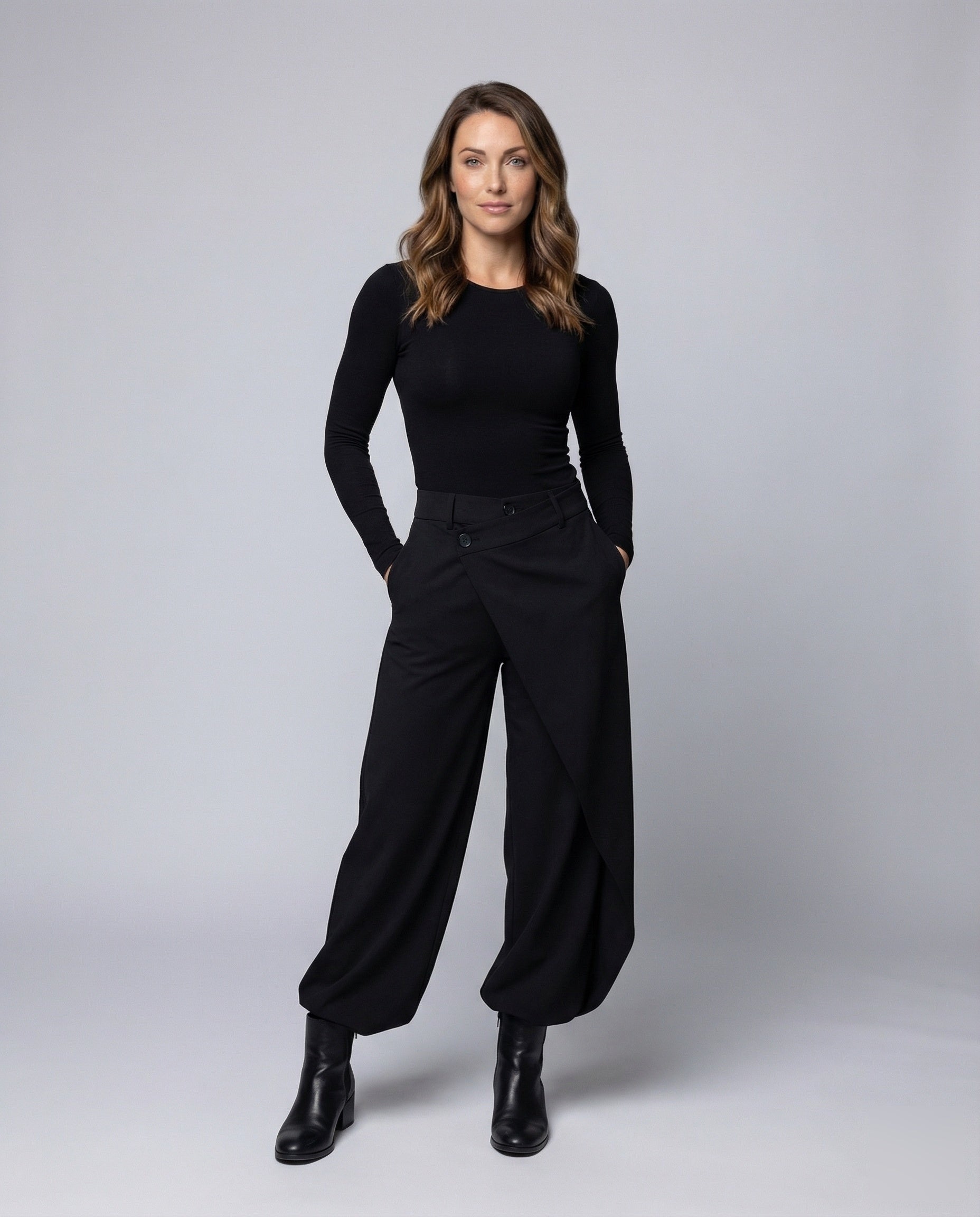 Pantaloni Donna a Vita Alta Ampia Vestibilità - Brentozzi