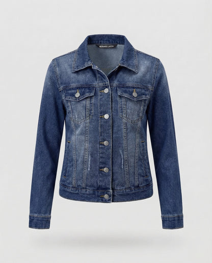 Giacca Jeans Donna Boxy Bottoni a Pressione