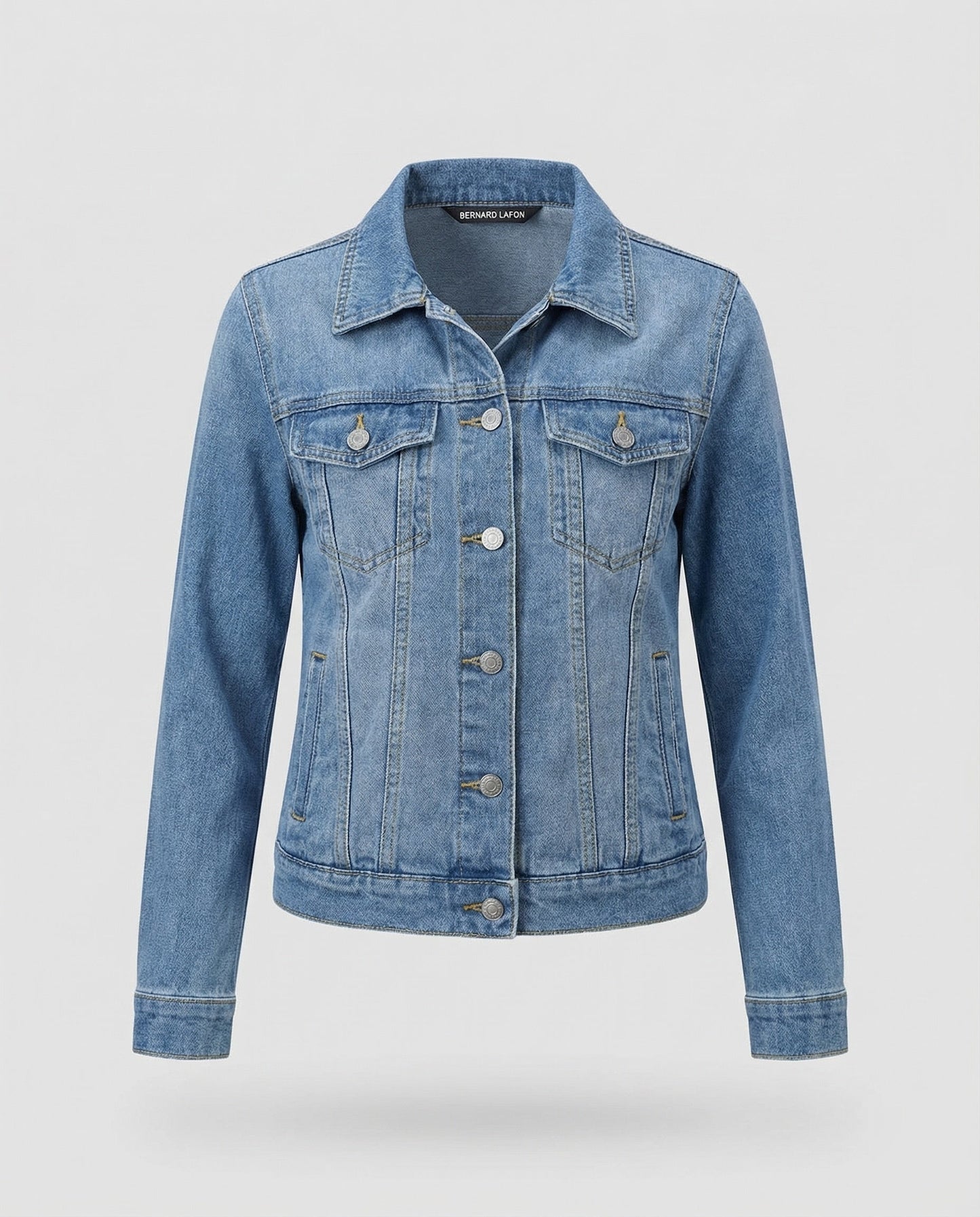 Giacca Jeans Donna Boxy Bottoni a Pressione