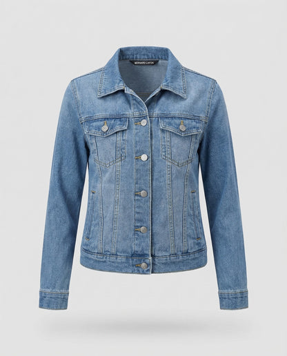 Giacca Jeans Donna Boxy Bottoni a Pressione