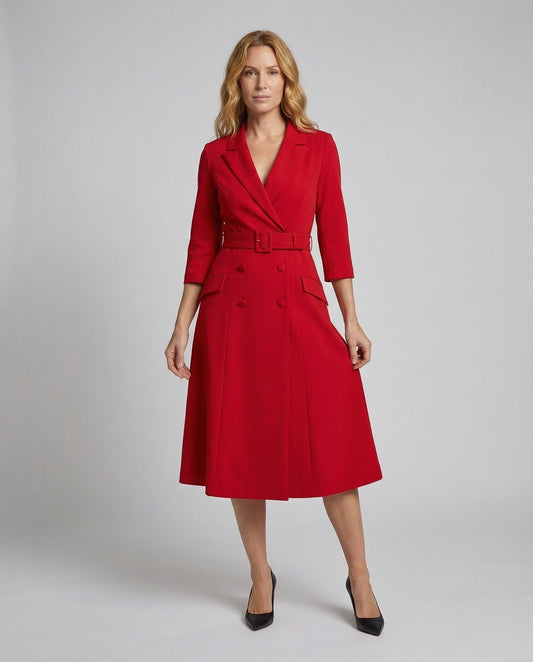 Abito Midi Donna Blazer con Cintura - Brentozzi