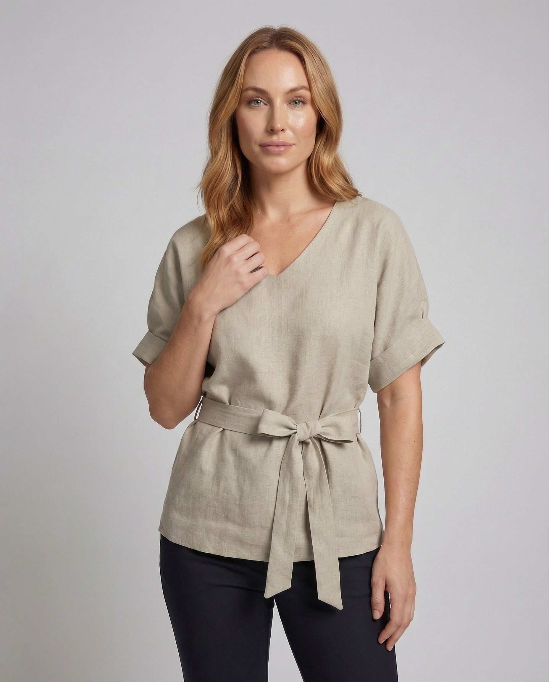 Tunika Donna in Lino con Cintura Regular - Brentozzi