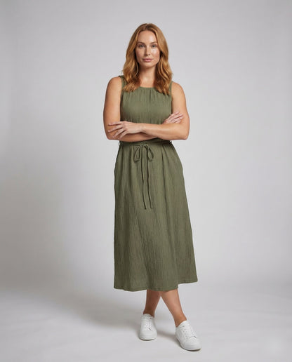 Abito Maxi Donna in Maglia Costina con Cintura - Brentozzi