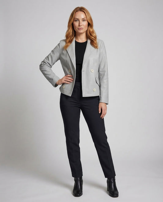 Giacca Blazer Donna in Pelle Taglio Corto - Brentozzi