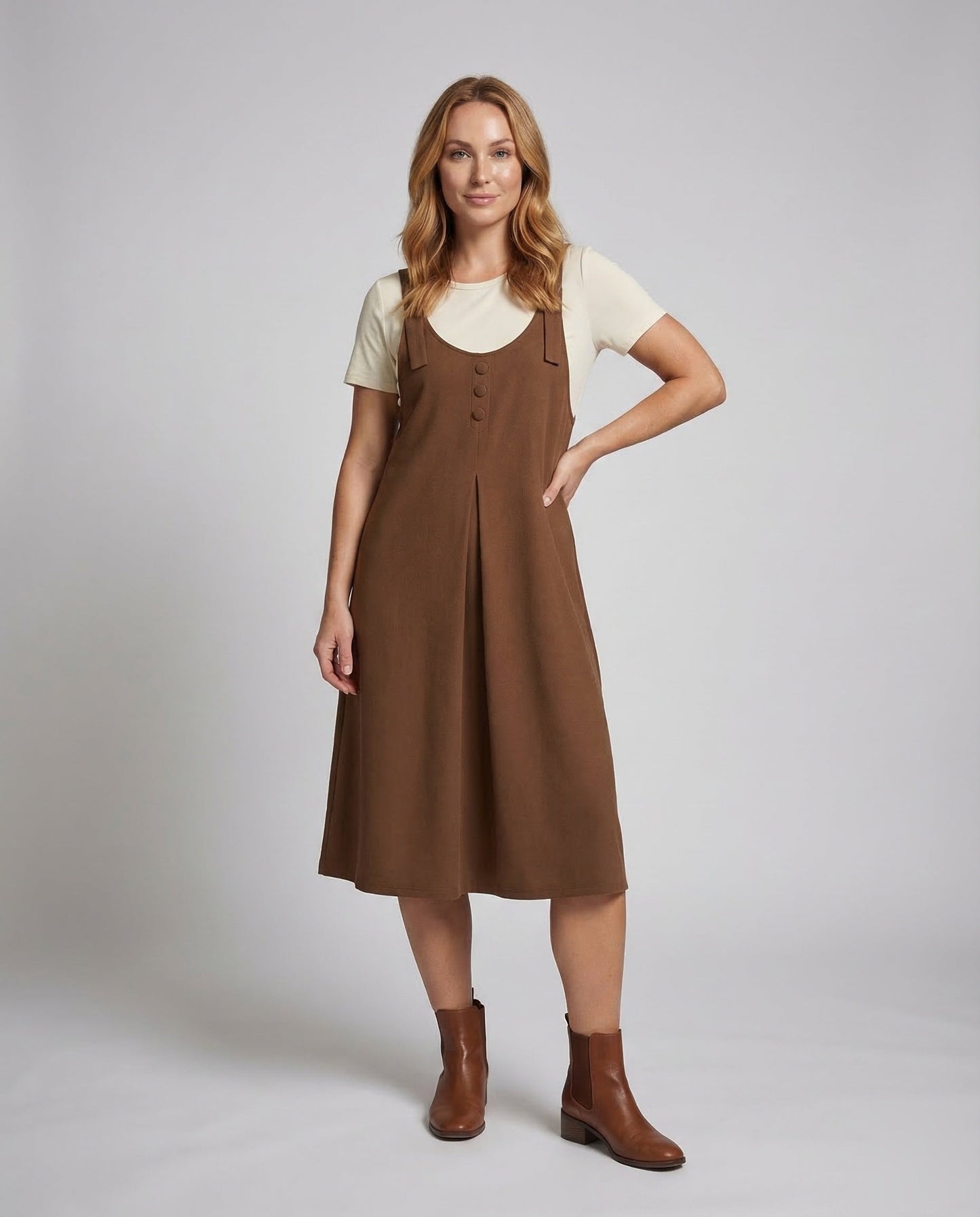 Abito Salopette Midi Donna Linea A - Brentozzi