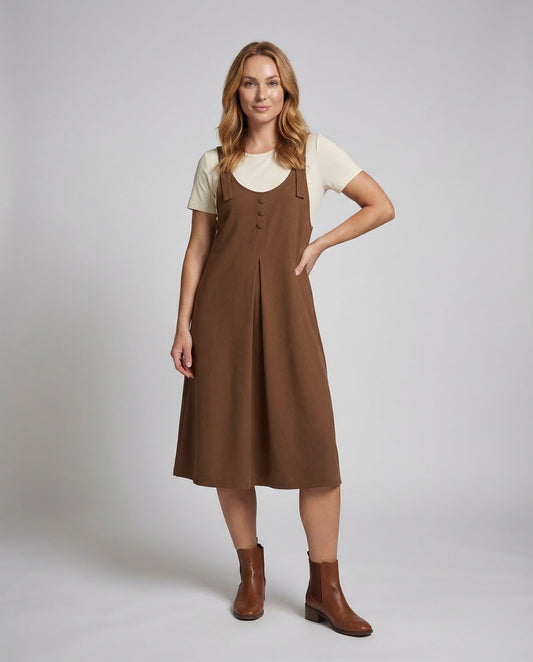 Abito Salopette Midi Donna Linea A - Brentozzi