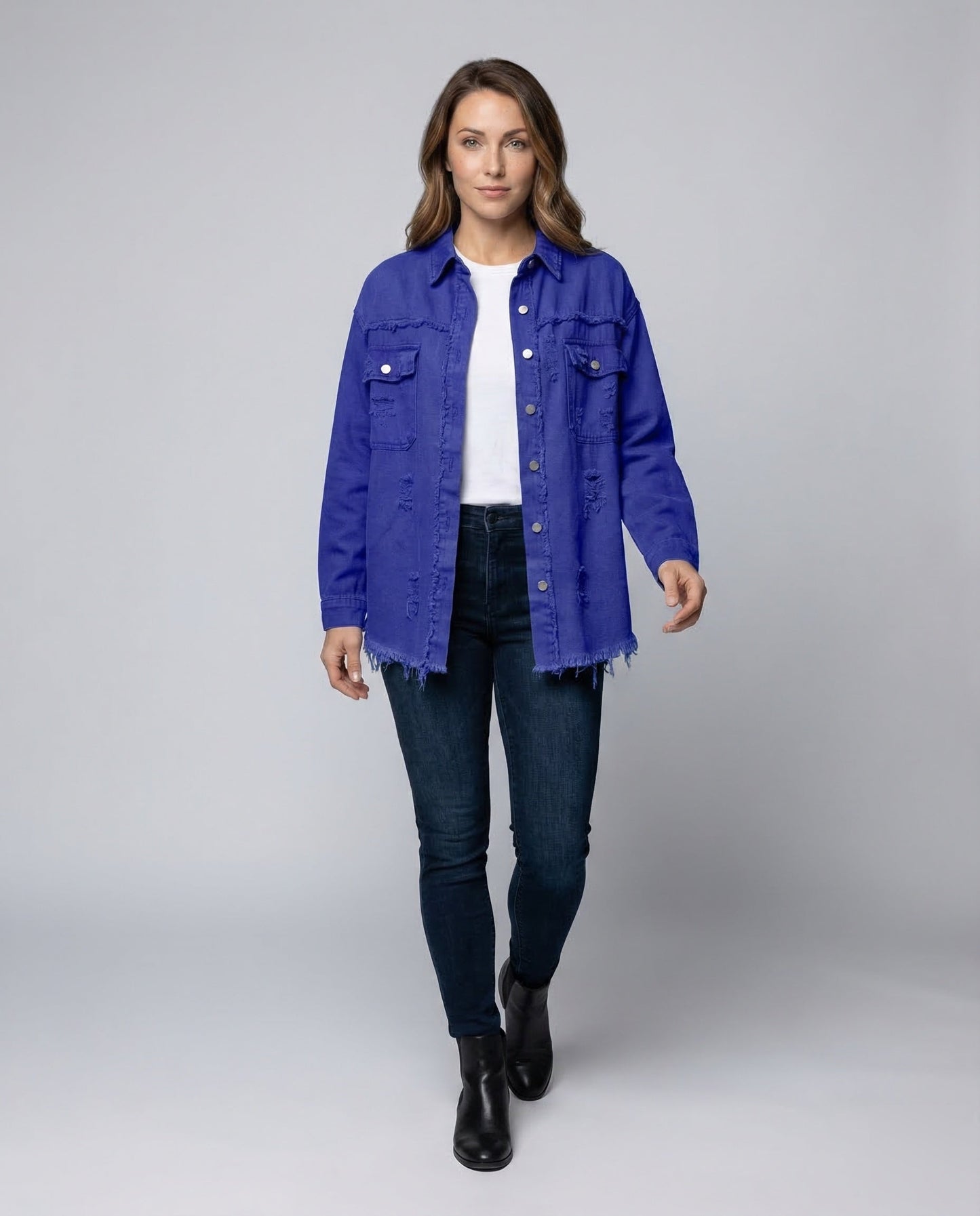 Camicia Jeans Donna con Frange Taglio Classico - Brentozzi