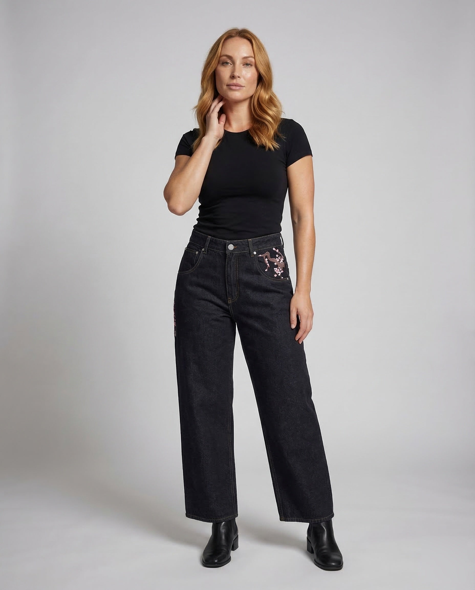 Jeans Donna Ricamati Vita Alta - Brentozzi
