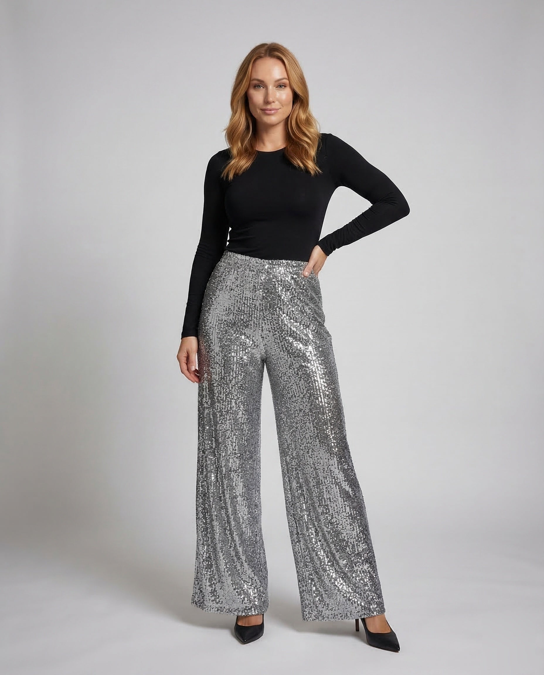 Gonna Maxi Donna Paillettes Taglio A Linea - Brentozzi