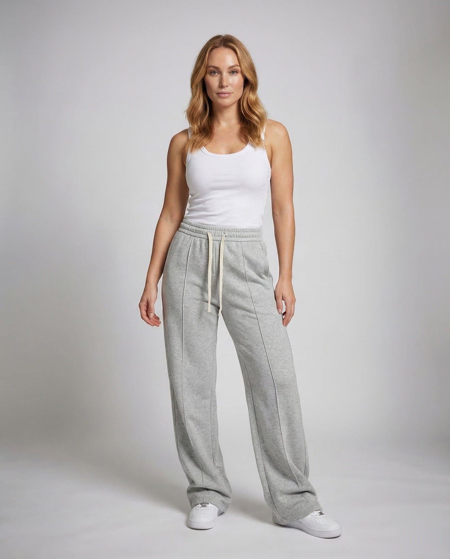 Pantaloni Donna in Cotone Extra Larga Vita Alta - Brentozzi