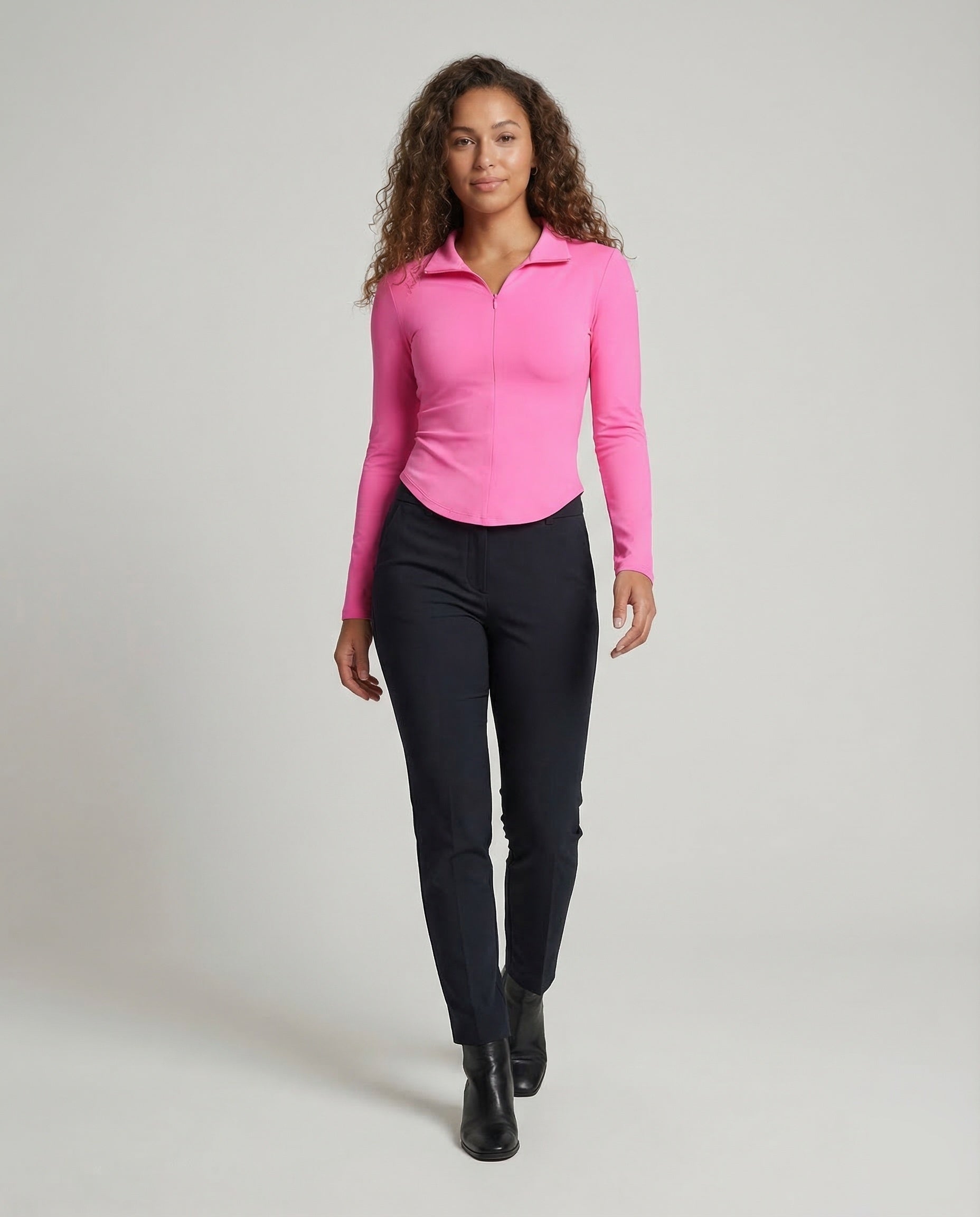 Polo Donna Manica Lunga con Chiusura Zip - Brentozzi