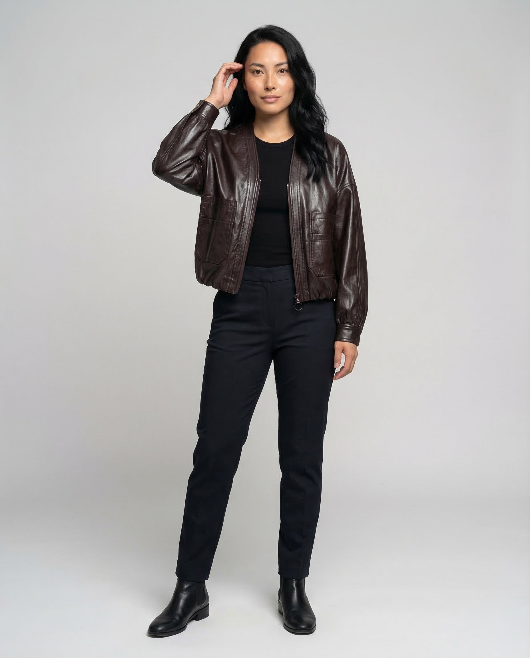Giacca Donna in Ecopelle Lucida Slim Fit - Brentozzi