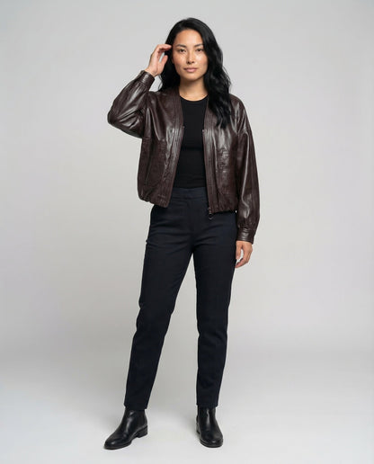 Giacca Donna in Ecopelle Lucida Slim Fit - Brentozzi