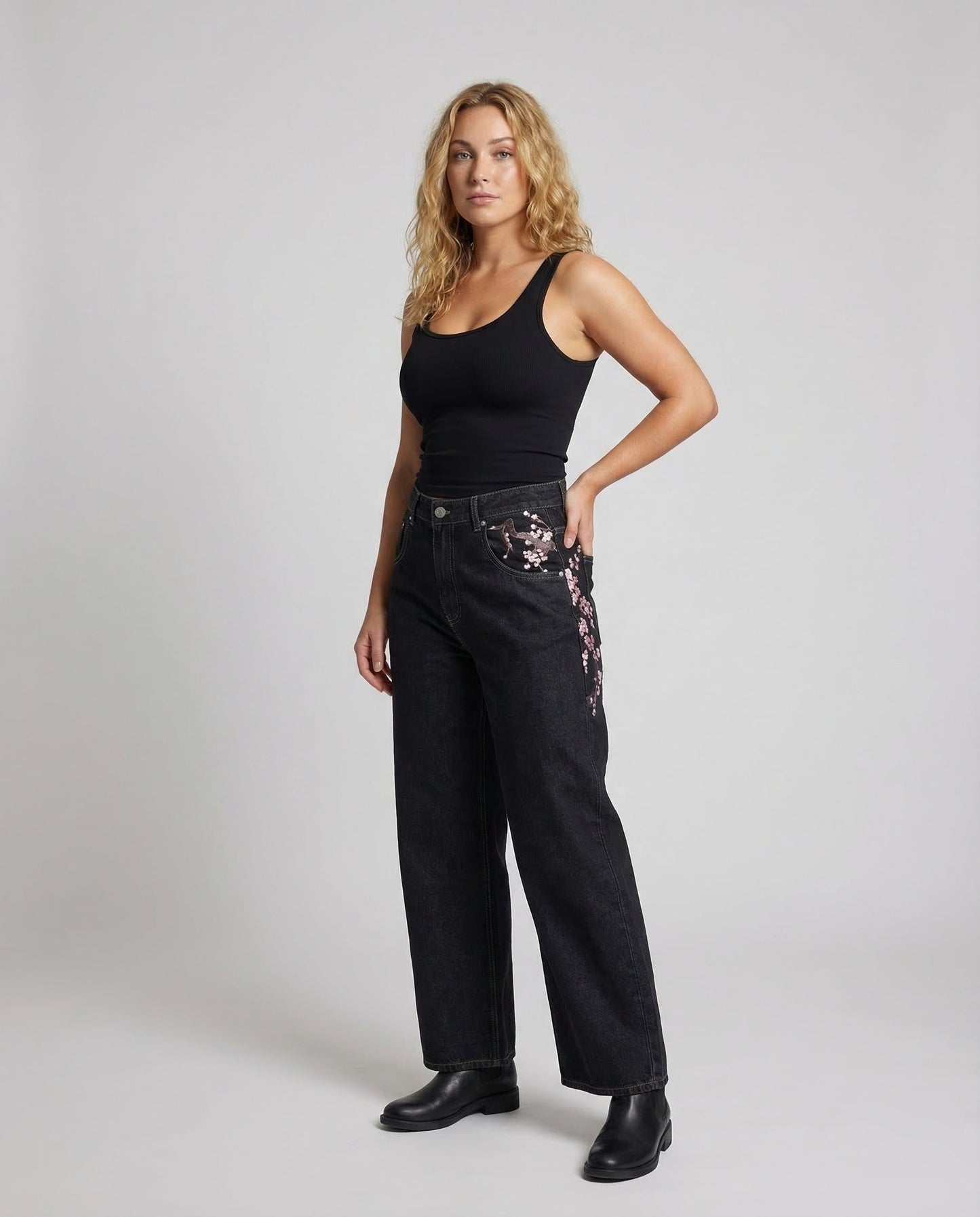 Jeans Donna Vita Alta Ricamati Slim - Brentozzi