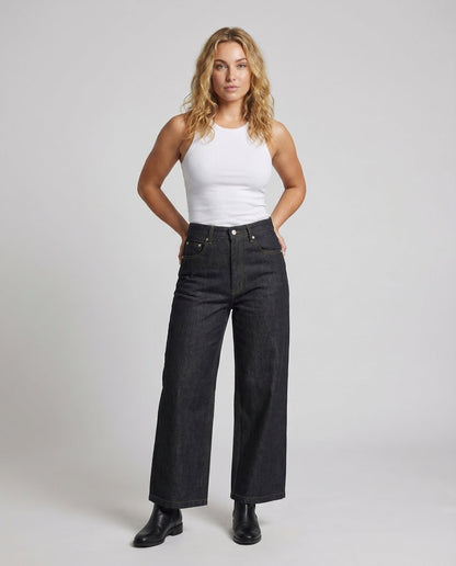 Pantaloni Denim Donna Vita Alta Taglio Dritto - Brentozzi