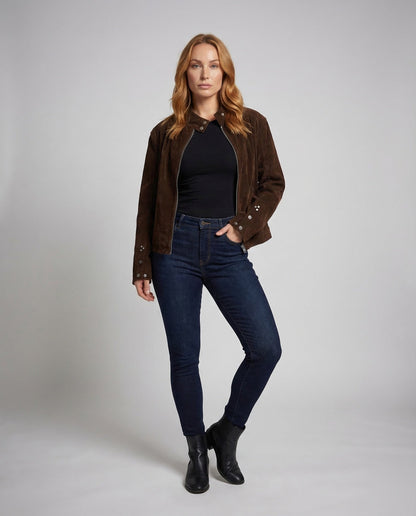 Giacca Donna in Camoscio Corto con Zip - Brentozzi