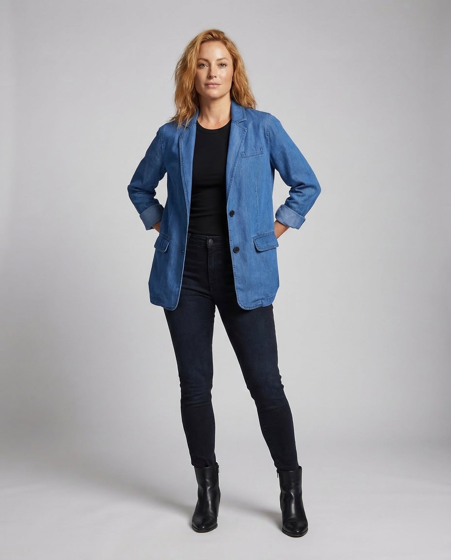 Blazer Denim Donna Casual Slim Fit - Brentozzi