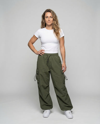Pantaloni Cargo Donna Leggeri Vestibilità Ampia