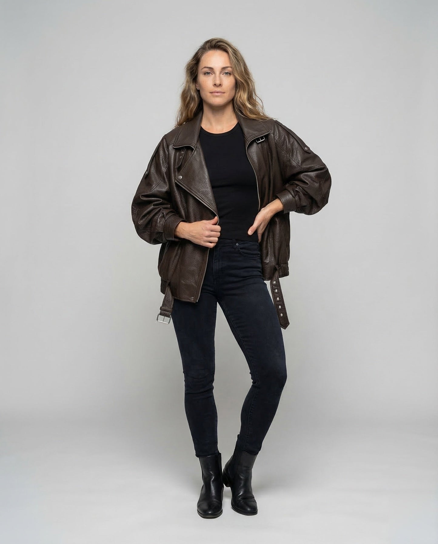 Giacca Biker Donna in Ecopelle Oversize - Brentozzi