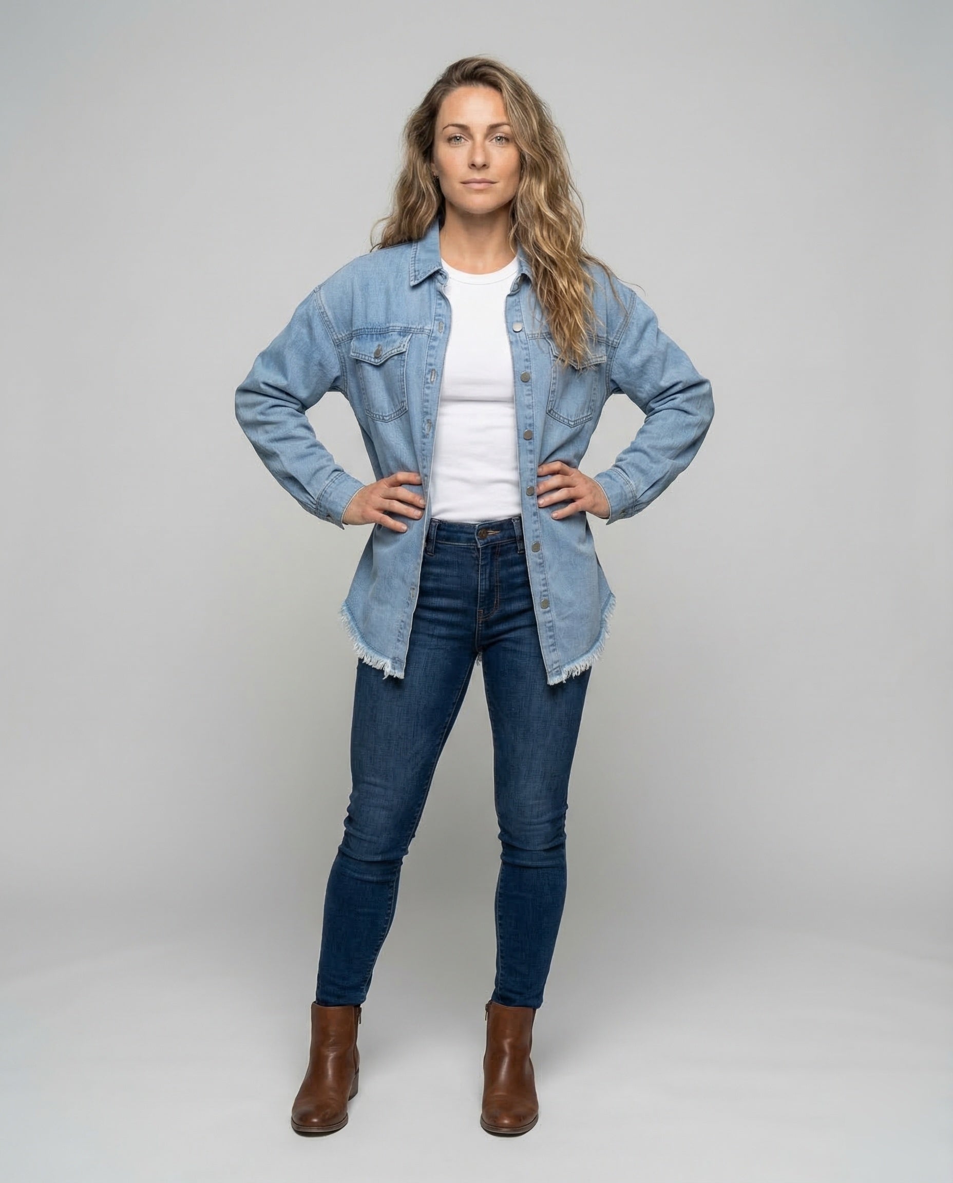 Camicia Jeans Donna Oversize Casual - Brentozzi