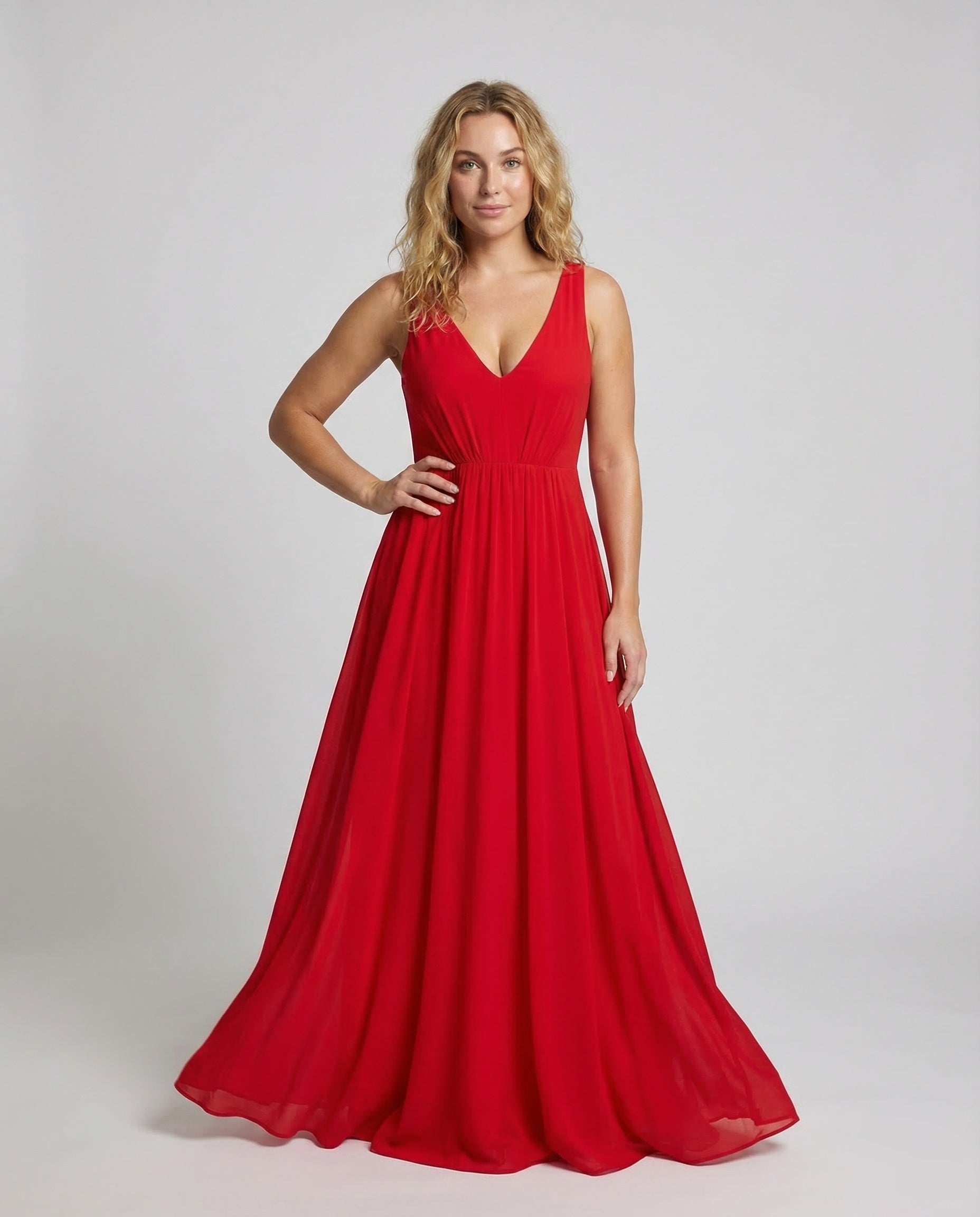 Abito Maxidress Donna in Chiffon Plissettato - Brentozzi