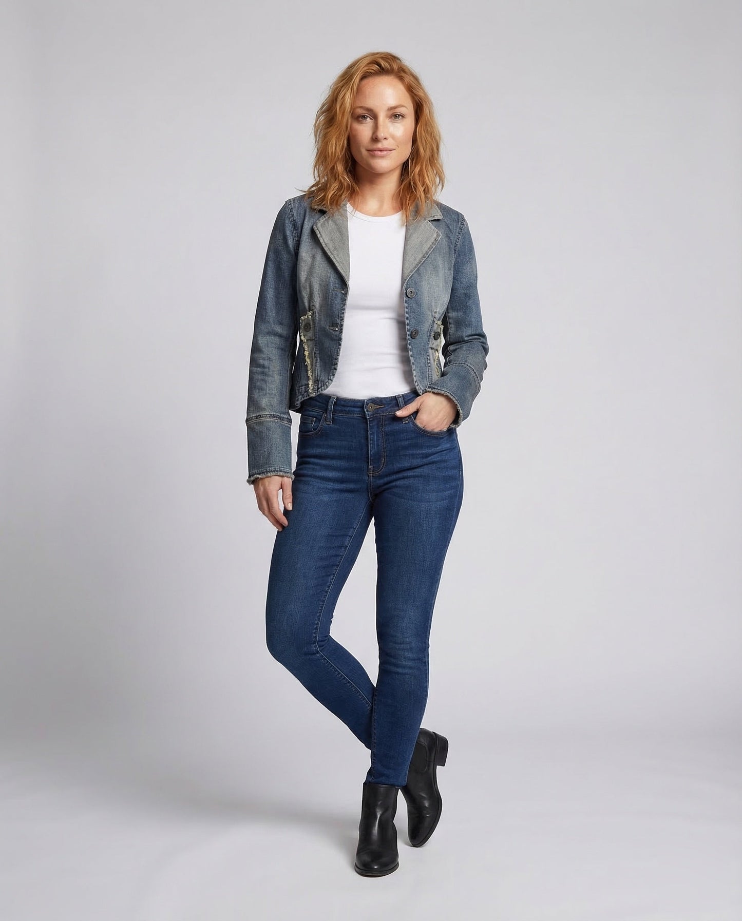 Blazer Donna Jeans Taglio Scollo Slim - Brentozzi