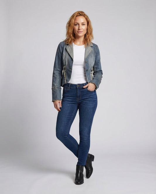 Blazer Donna Jeans Taglio Scollo Slim - Brentozzi
