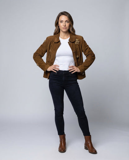 Giacca Donna in Velluto con Strass Slim - Brentozzi