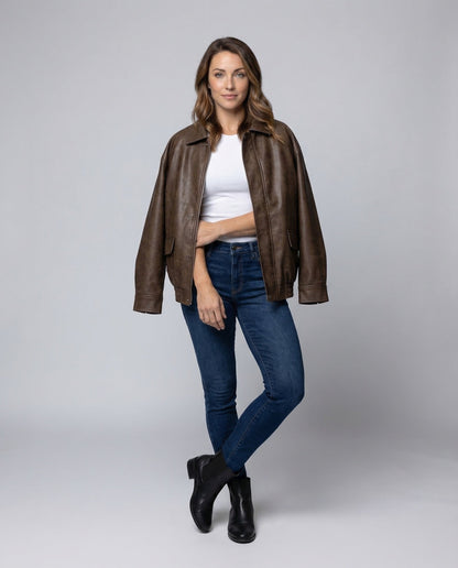 Giacca Donna in Ecopelle Stile Vintage - Brentozzi