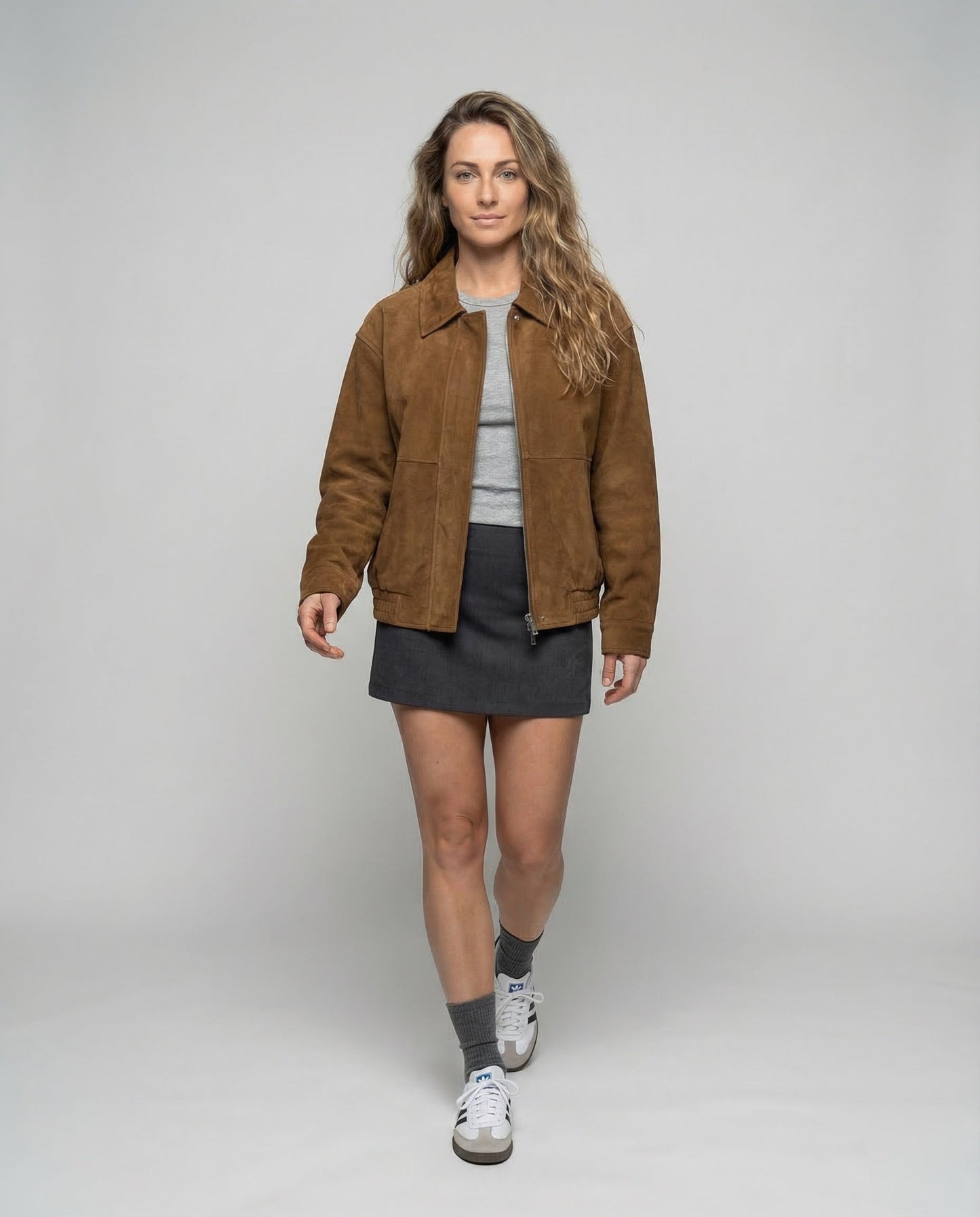 Giacca Donna in Pelle Scamosciata Vestibilità Ampia - Brentozzi