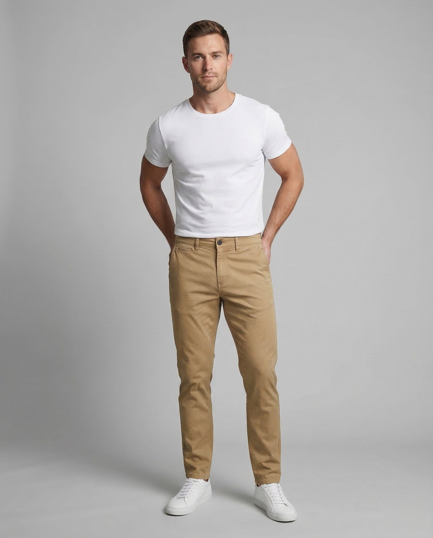 Pantaloni Chino Uomo Cotone Taglio Tapered - Brentozzi
