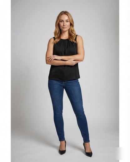 Blusa Donna in Raso Senza Maniche - Brentozzi